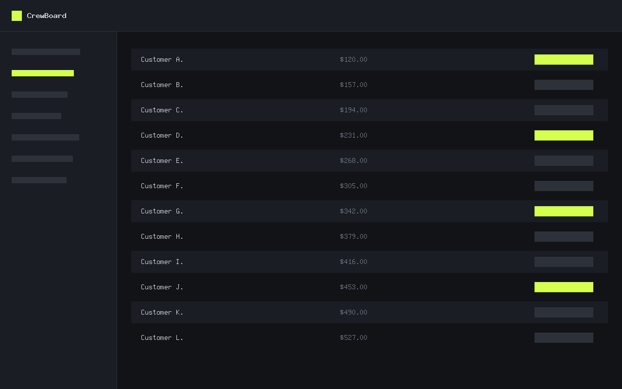 Screenshot of CrewBoard